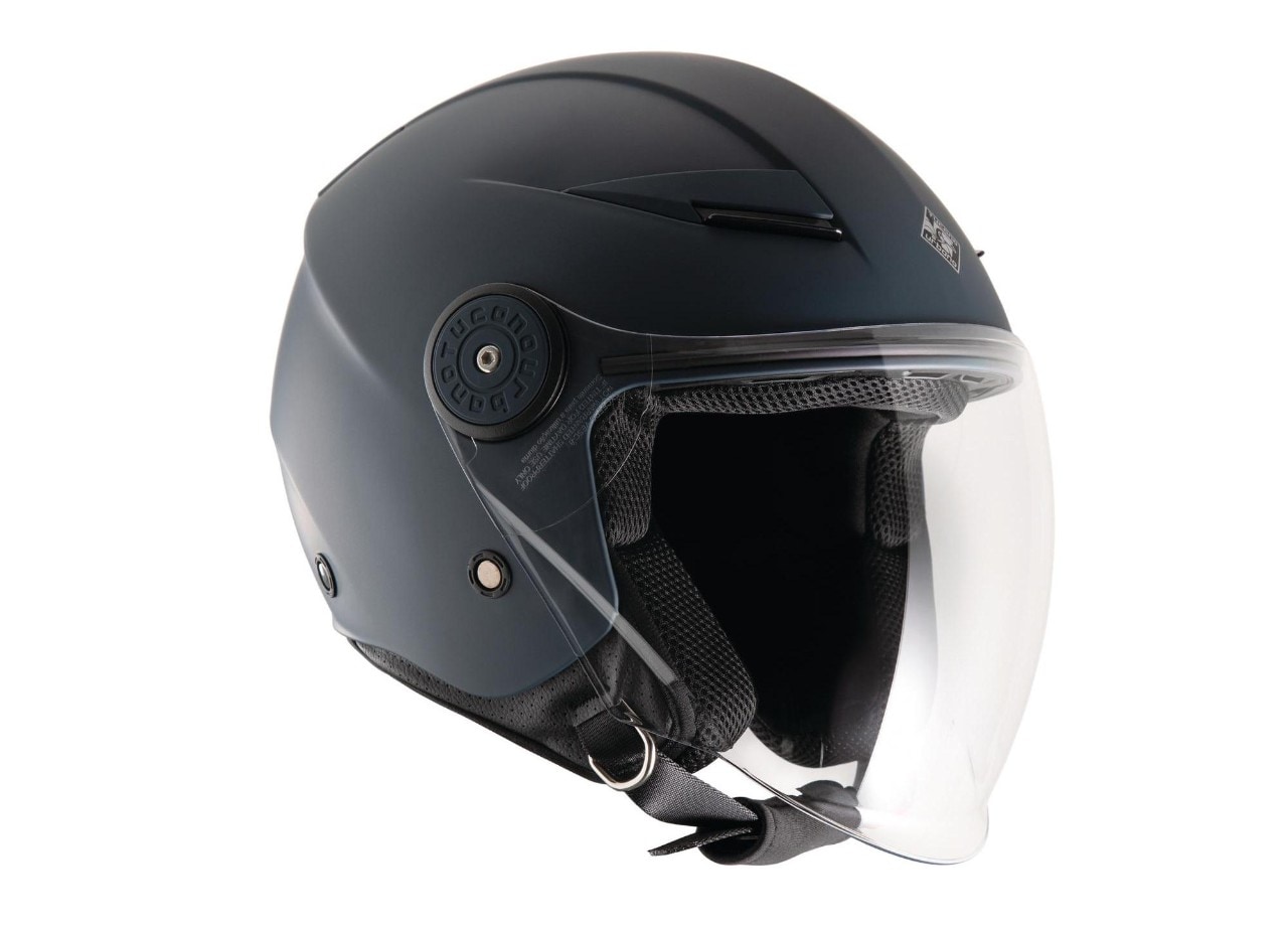<div class='descrGalleryTitle'>CASCO EL'START</div><div class='descrGalleryText'><p>E' il casco jet che tutti stavano aspettando da tempo, vale dire un modello di buona qualità, fatto per bene e al giusto prezzo: <b>89,90 €</b>. Stile aerodinamico, ventilazione Clima System a tre prese d’aria e tre eleganti colori: blu profondo opaco, grigio carbone opaco e l’evergreen bianco ghiaccio lucido.</p>
</div>